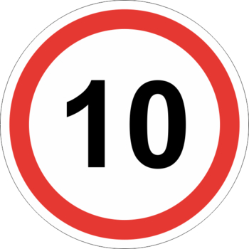 Знак 3.24 ограничение максимальной скорости (10 км/ч) - Дорожные знаки - Запрещающие знаки - Магазин охраны труда Протекторшоп